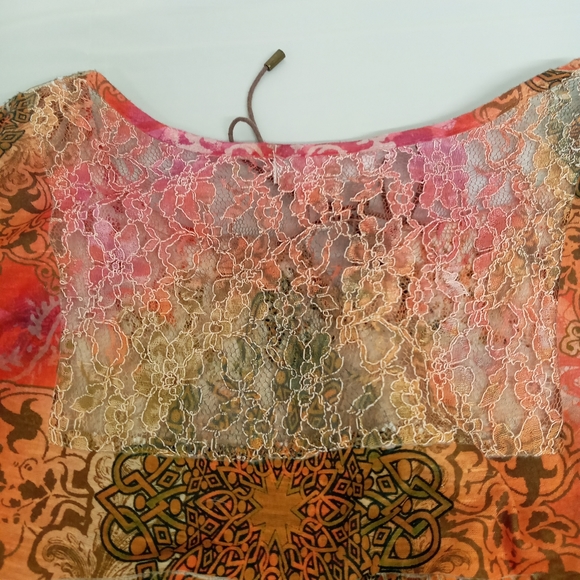 2X Dressbarn sublimation back lace detail / elastic hem top - Picture 7 of 11